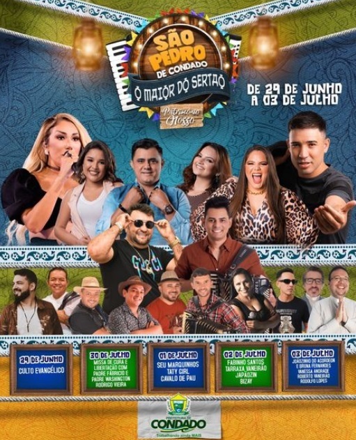 São Pedro de Condado iniciará nesta quarta-feira (29) com culto evangélico; confira a programação