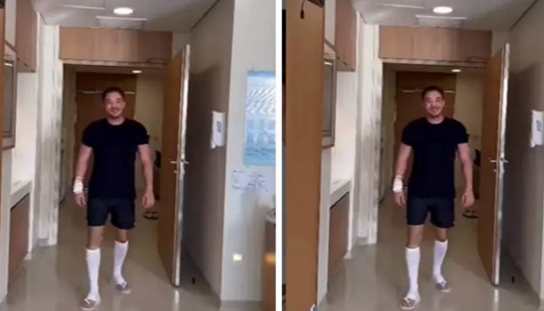 Wesley Safadão tranquiliza fãs ao surgir andando após cirurgia