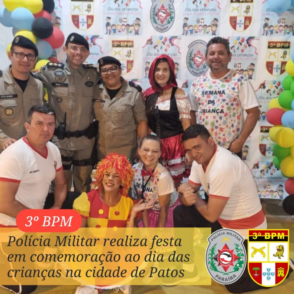 Polícia Militar realiza festa em comemoração ao Dia das Crianças, em Patos