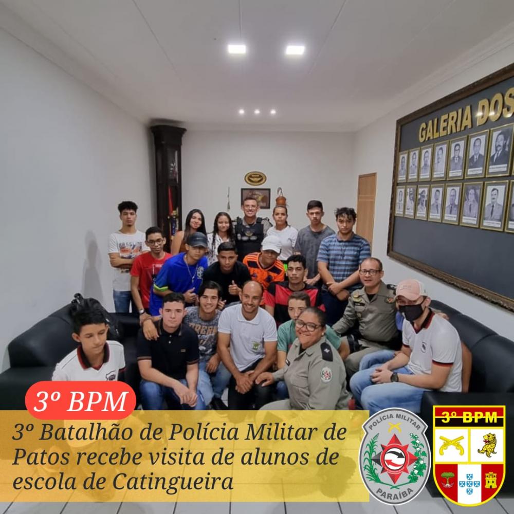 3º BPM recebe a visita de alunos de escola do município de Catingueira
