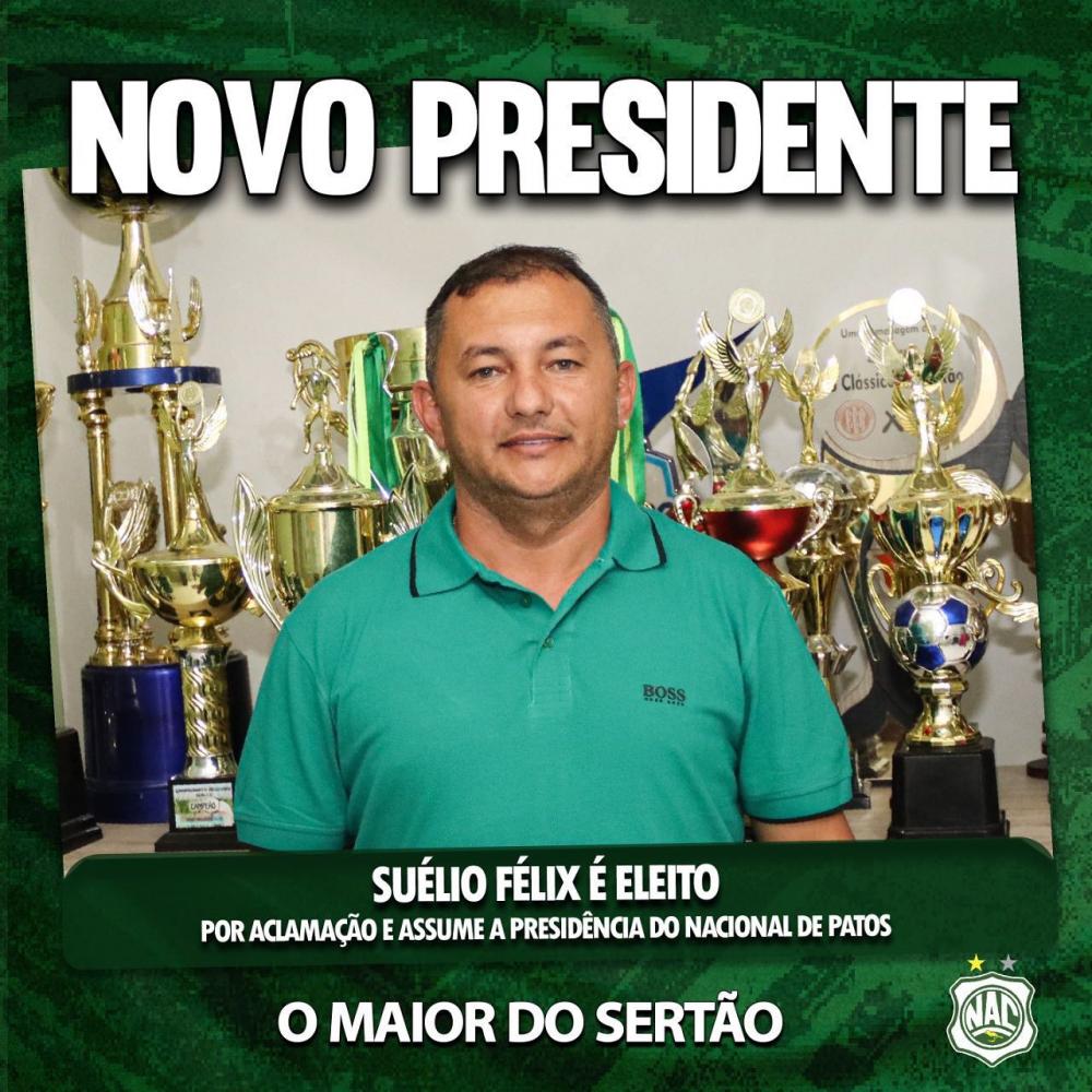 Empresário e prefeito de Catingueira, Suélio Félix é eleito por aclamação e assume a presidência do Nacional de Patos