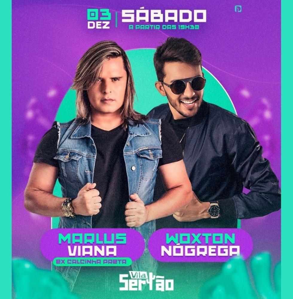 Marlus Viana, ex-vocalista de Calcinha Preta e Woxton Nóbrega farão show neste sábado, em Patos