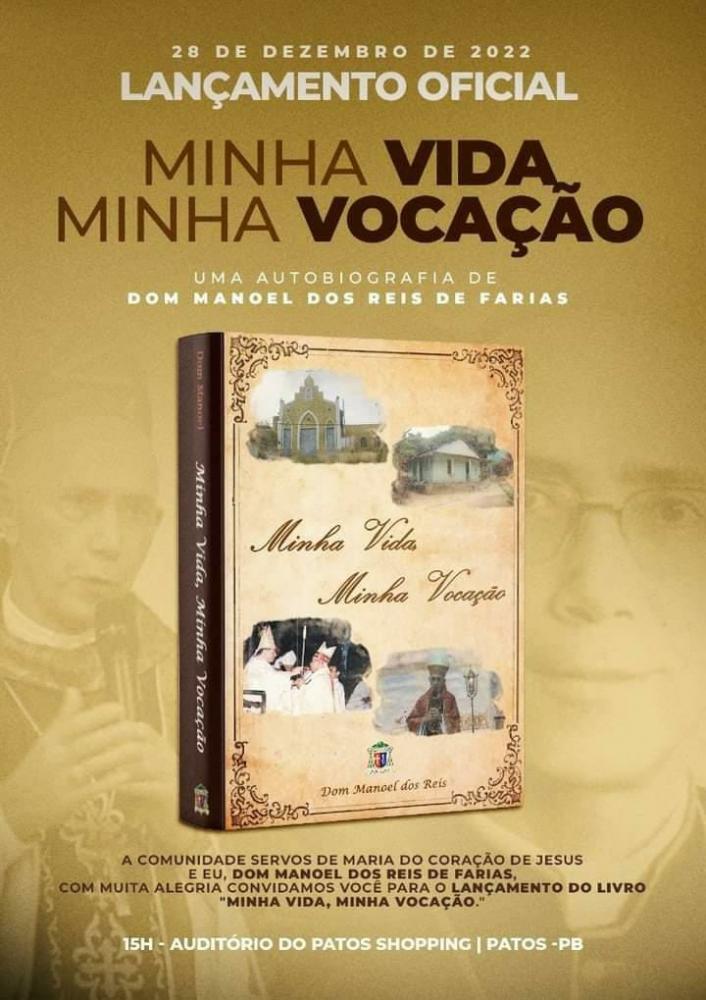 3° bispo de Patos, Dom Manoel lançará livro autobiográfico nesta quarta-feira, 28, em Patos