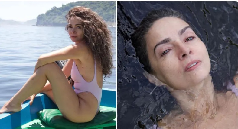 Aos 60 anos, Claudia Ohana esbanja beleza natural em fotos de maiô