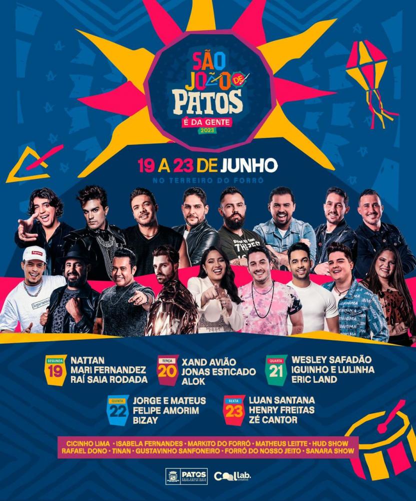 Programação do São João de Patos 2023