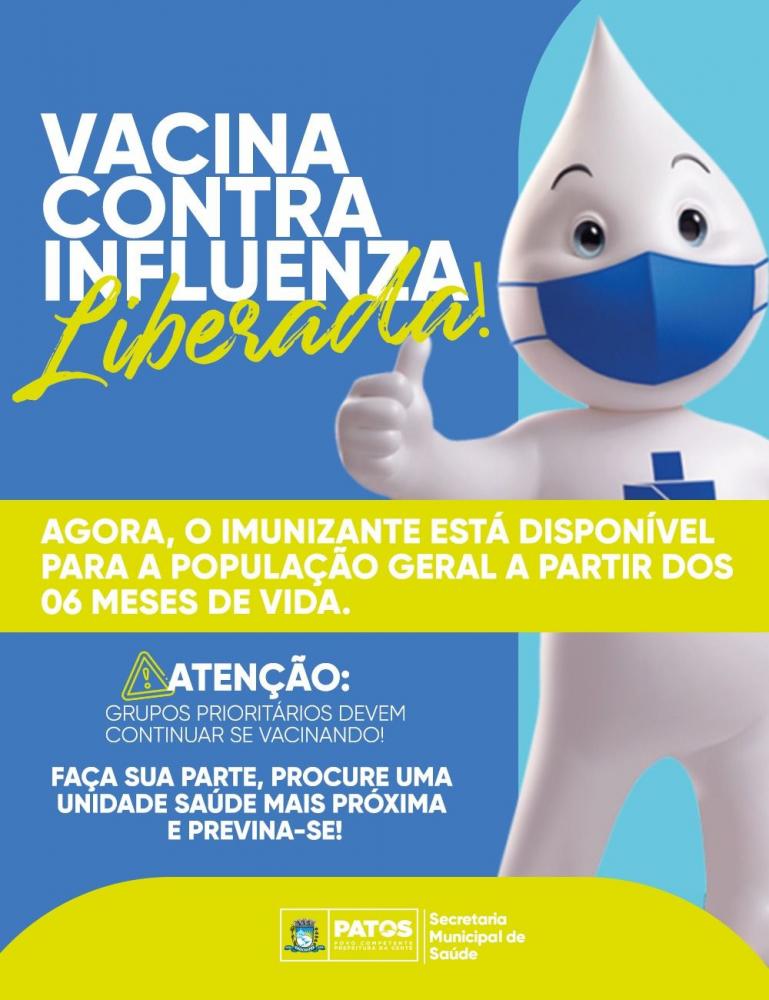 Vacine-se contra a gripe: Patos (PB) amplia imunização para pessoas com mais de 6 meses*