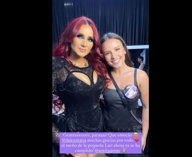 Larissa Manoela se emociona ao conhecer Dulce Maria: ‘Sonho realizado’