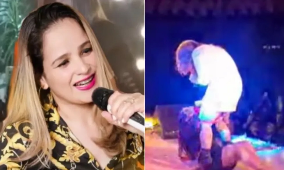 Cantora sertaneja viraliza ao 'coar' cachaça na calcinha para fãs no palco; veja quem é Linda Mel