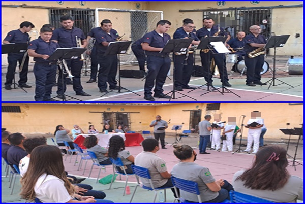 Filarmônica 26 de julho faz apresentação pela primeira vez na Penitenciária Procurador Romero Nóbrega, em Patos