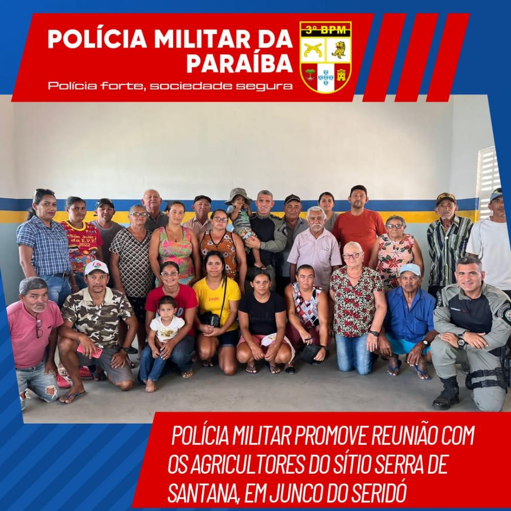 Polícia Militar promove reunião com os agricultores do sítio Serra de Santana, em Junco do Seridó