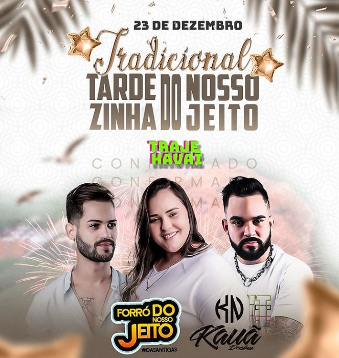 Forró do Nosso Jeito e DJ Kauã farão shows neste sábado na Pedra do Tendó, em Teixeira