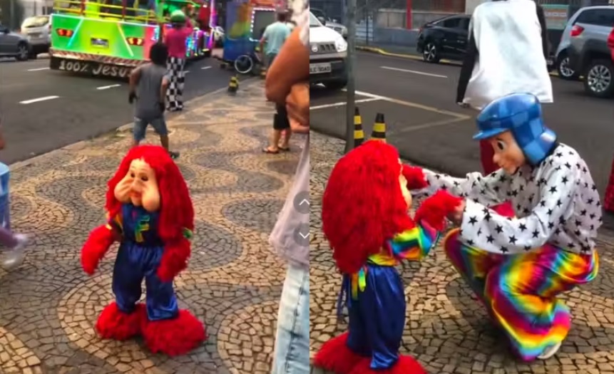 Vestido de Fofão, menino dança com carreta furacão e viraliza