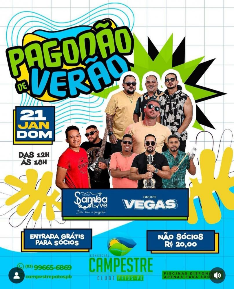 Venha curtir o domingão com muito pagode, em Patos