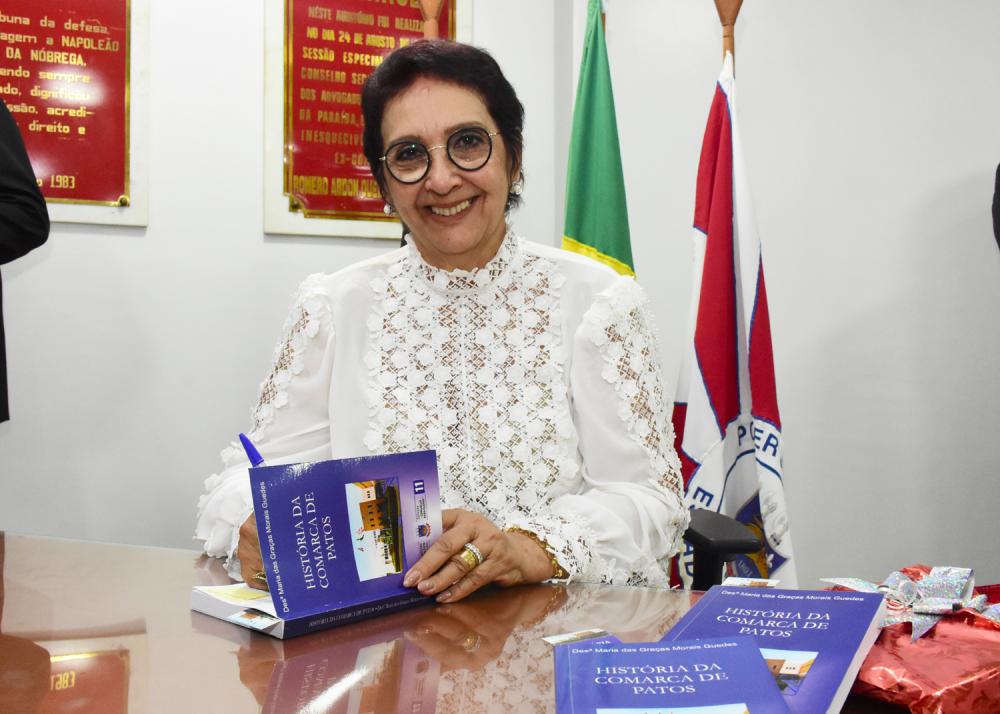 Tribunal de Justiça lança História da Comarca de Patos, de autoria da desembargadora Maria das Graças Morais Guedes