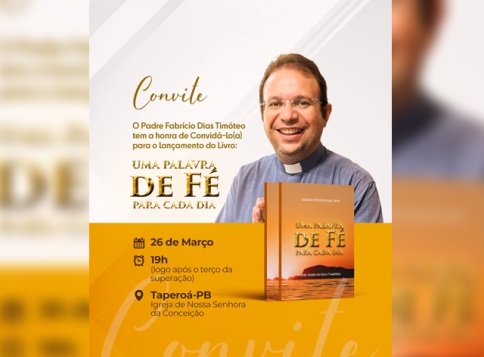 “Uma palavra de fé para cada dia”: Padre Fabrício lança Diário Devocional nesta terça-feira em Taperoá
