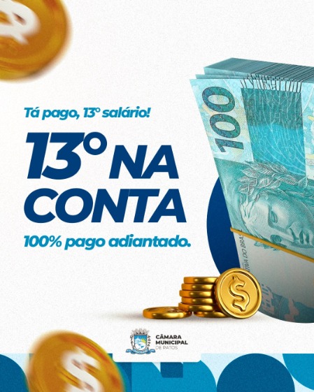 Câmara antecipa 2ª parcela do 13º de seus servidores e prestadores de serviços