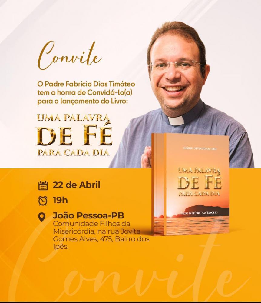 Padre Fabrício lança Diário Devocional nesta segunda-feira em João Pessoa