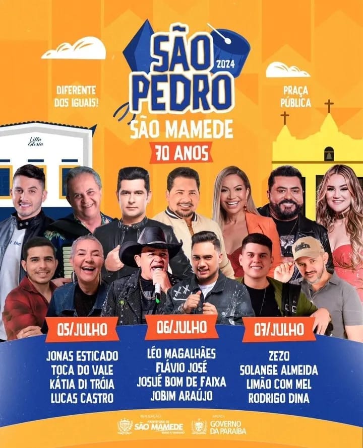 Prefeitura de São Mamede divulga a Programação do São Pedro 2024