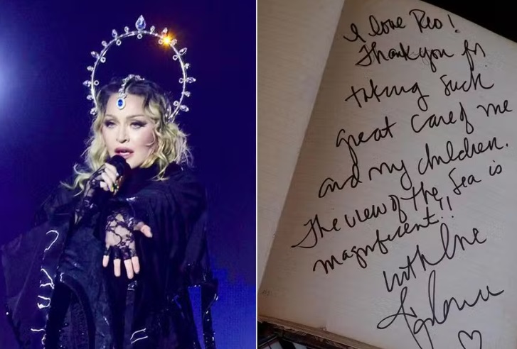 Madonna deixa recado no Livro de Ouro do Copacabana Palace; veja o que ela escreveu