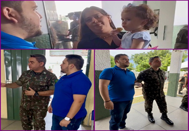 Maikon Minervino visita o Tiro de Guerra, em Patos