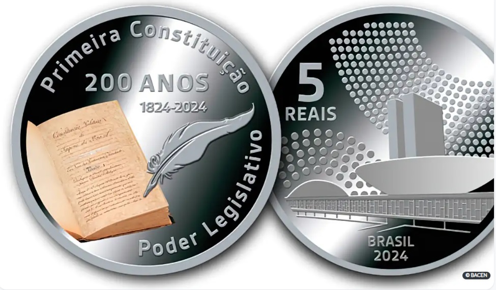 Banco Central libera 4 mil unidades de moeda de 200 anos da Constituição de 1824