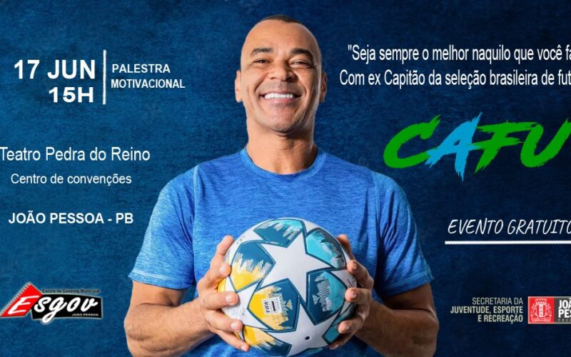Pentacampeão Cafu fará palestra gratuita nesta segunda-feira em João Pessoa