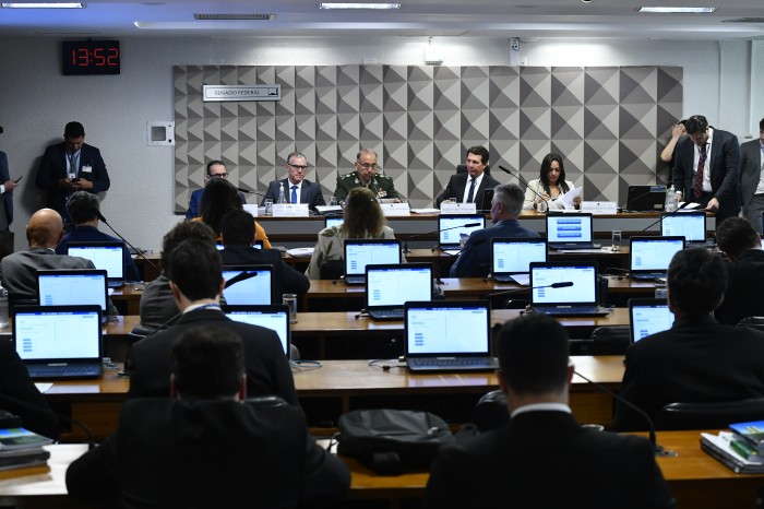 Na reunião da CPMI do 8 de Janeiro foi ouvido o general Gustavo Henrique Dutra, que chefiava o Comando Militar do Planalto (CMP) na época dos ataques - Foto: Geraldo Magela/Agência Senado