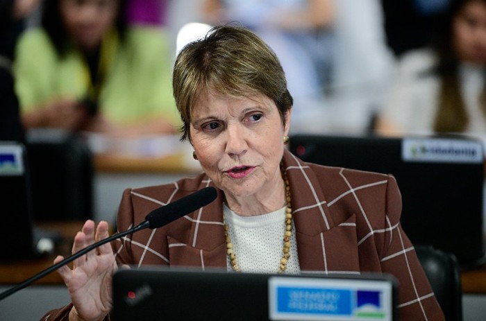 Tereza Cristina votou pela rejeição da emenda, que pedia lista de ingredientes e dados nutricionais em rótulos de produtos com o selo - Foto: Pedro França/Agência Senado